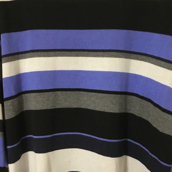 Men's Perry Ellis NWT XXL Cotton Blend L/S Sweater Purple/Black/Gray Stripes - Picture 8 of 9